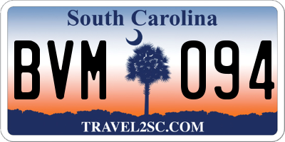 SC license plate BVM094