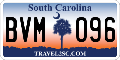 SC license plate BVM096