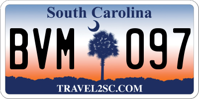 SC license plate BVM097