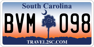 SC license plate BVM098