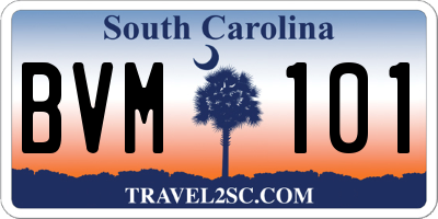 SC license plate BVM101