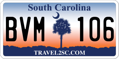 SC license plate BVM106
