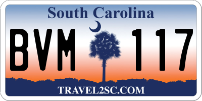 SC license plate BVM117