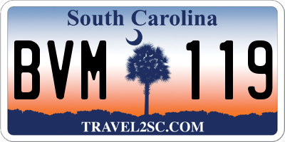 SC license plate BVM119