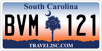 SC license plate BVM121