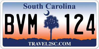 SC license plate BVM124