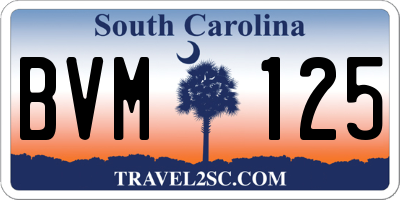 SC license plate BVM125