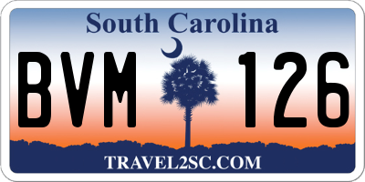 SC license plate BVM126