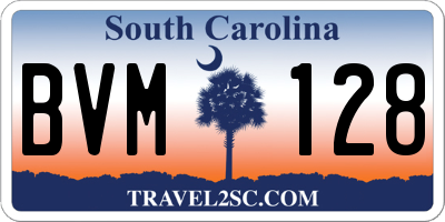 SC license plate BVM128