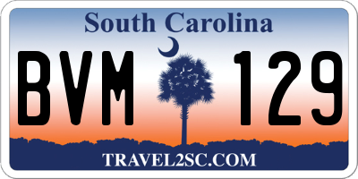 SC license plate BVM129