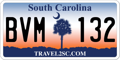 SC license plate BVM132