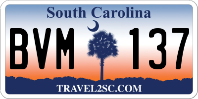 SC license plate BVM137