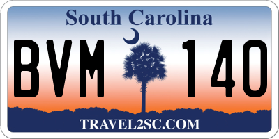 SC license plate BVM140