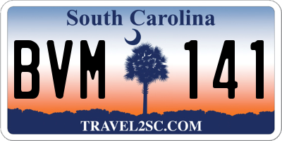 SC license plate BVM141