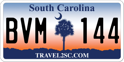 SC license plate BVM144