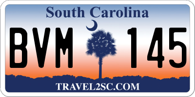 SC license plate BVM145