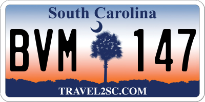 SC license plate BVM147