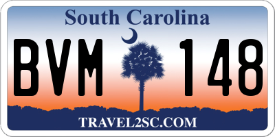 SC license plate BVM148