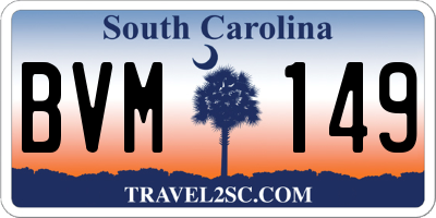 SC license plate BVM149
