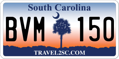 SC license plate BVM150