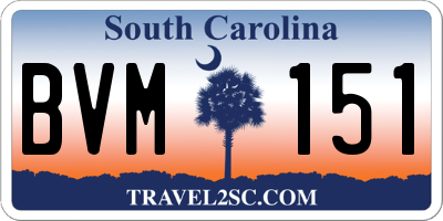 SC license plate BVM151