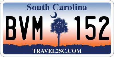SC license plate BVM152