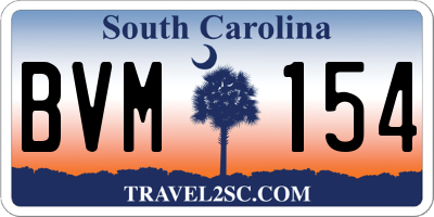 SC license plate BVM154