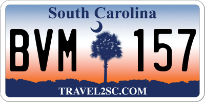 SC license plate BVM157