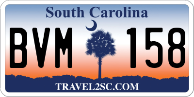 SC license plate BVM158