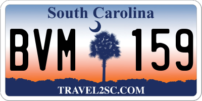 SC license plate BVM159