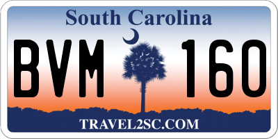 SC license plate BVM160