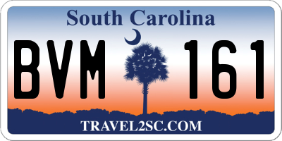 SC license plate BVM161