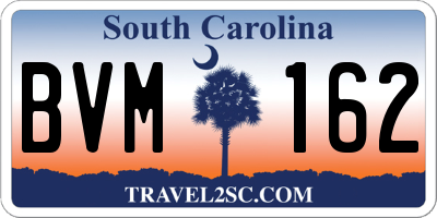 SC license plate BVM162