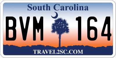 SC license plate BVM164