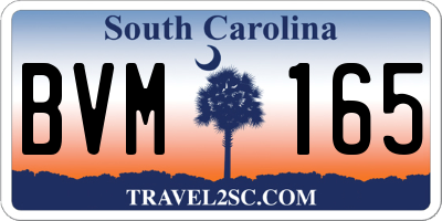 SC license plate BVM165