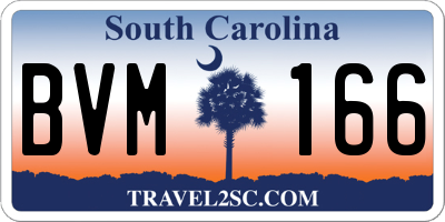 SC license plate BVM166