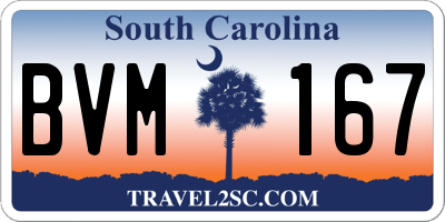 SC license plate BVM167