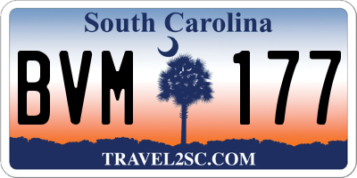 SC license plate BVM177