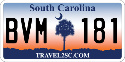SC license plate BVM181