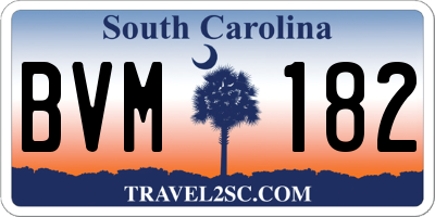 SC license plate BVM182