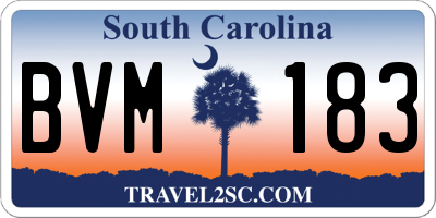 SC license plate BVM183