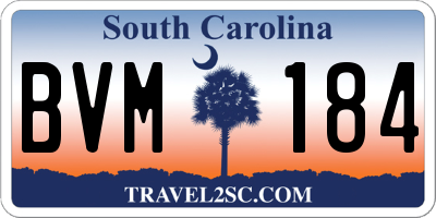 SC license plate BVM184