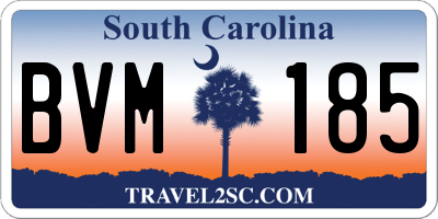 SC license plate BVM185