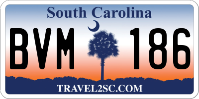 SC license plate BVM186
