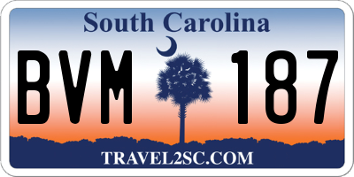SC license plate BVM187
