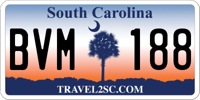 SC license plate BVM188