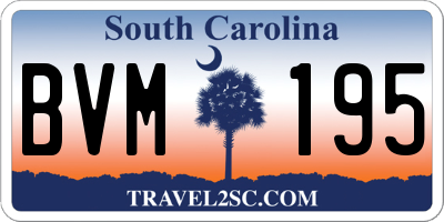 SC license plate BVM195