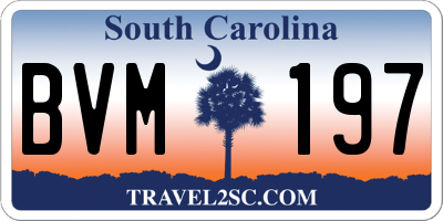 SC license plate BVM197