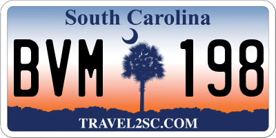 SC license plate BVM198