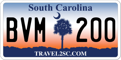SC license plate BVM200